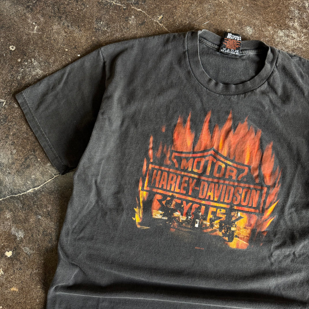 Y2K Harley Flaming Emblem Nevada Tee (L)