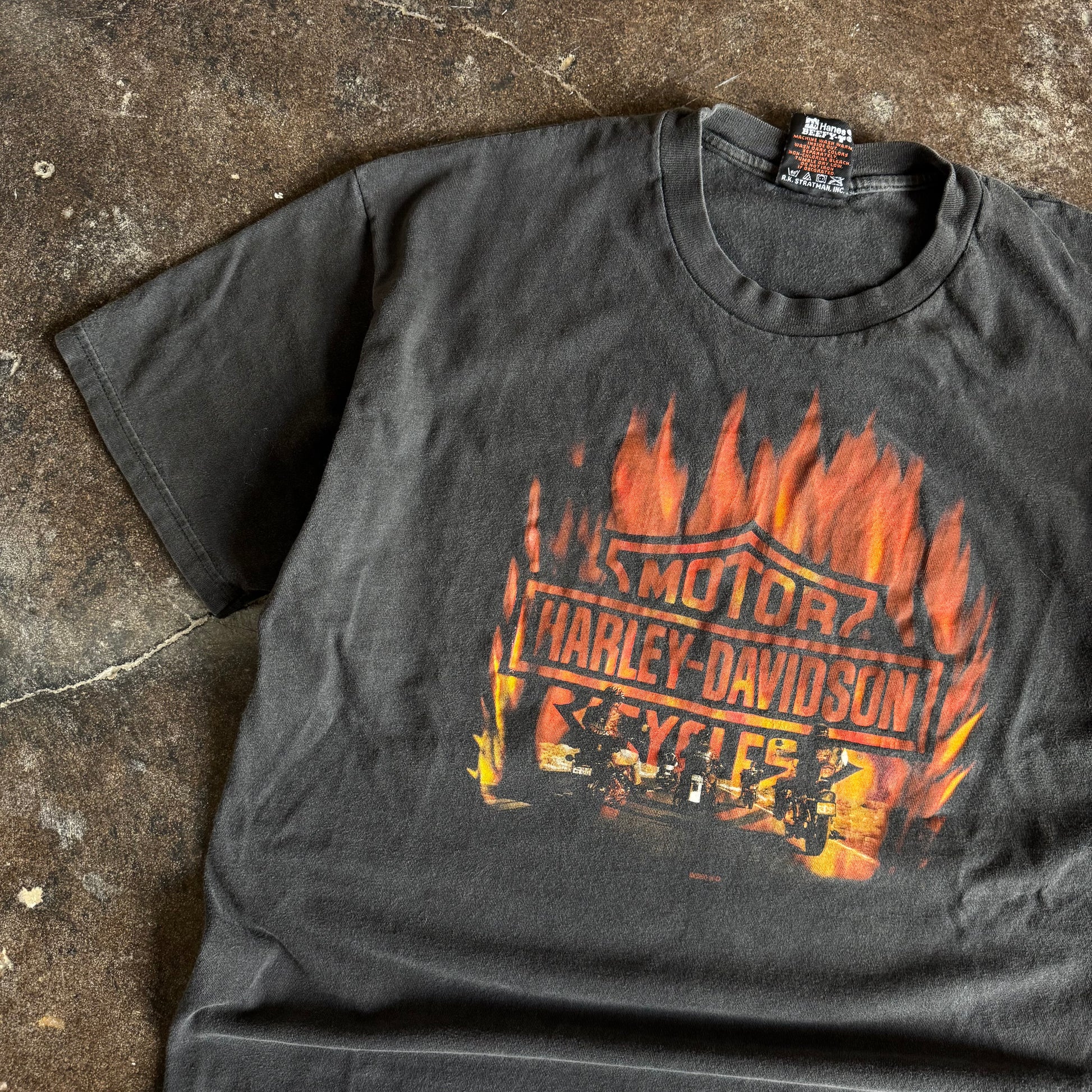 Y2K Harley Flaming Emblem Nevada Tee (L)