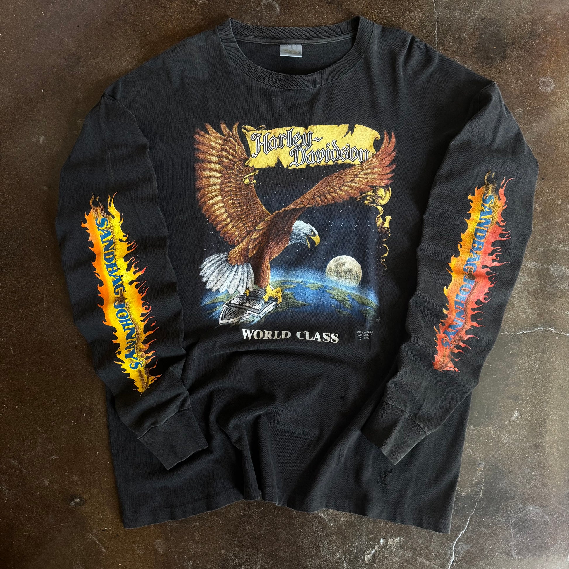 90’s 3D Emblem Harley Eagle Flame Longsleeve (XL)