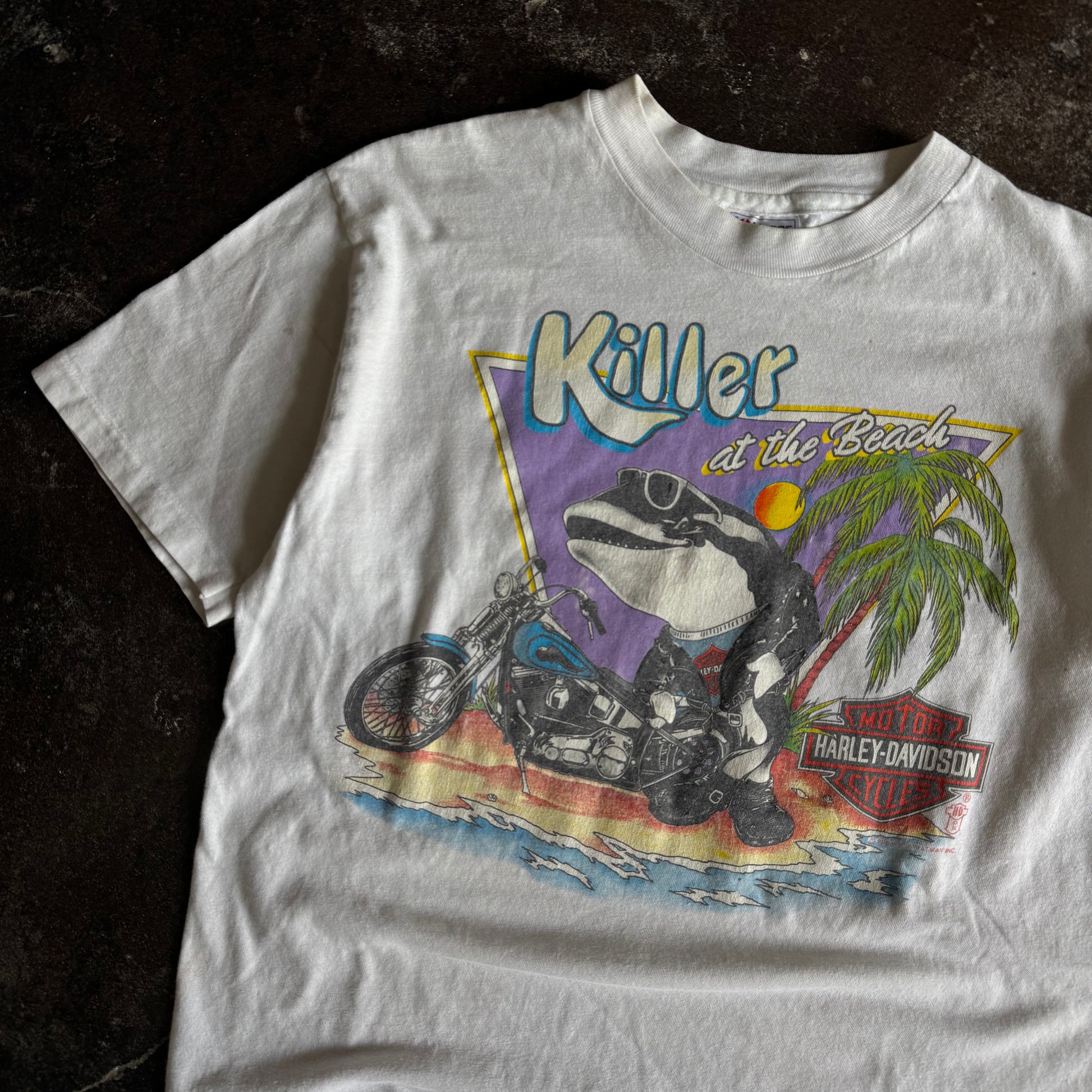 80’s Harley Killer Whale “at the Beach” Tee (L)