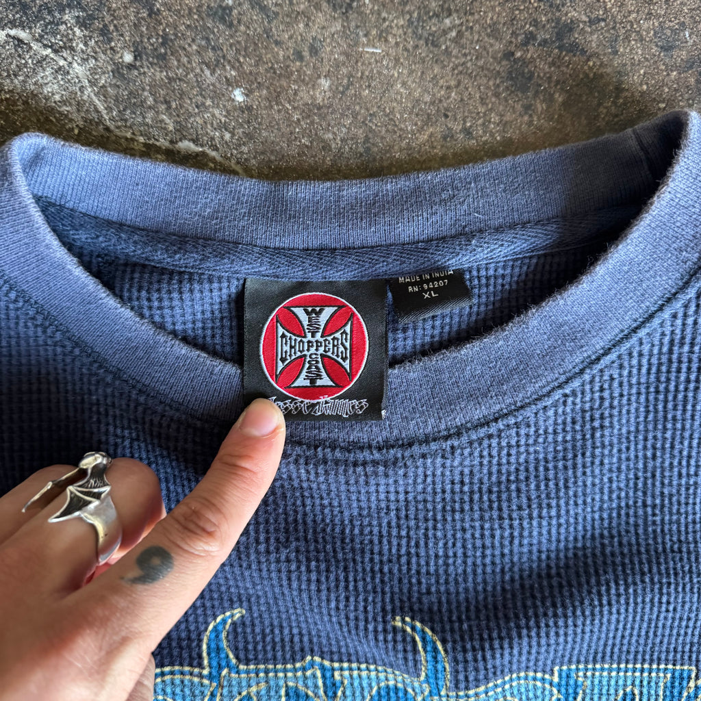 Y2K West Coast Choppers Blue Emblem Thermal (XL)