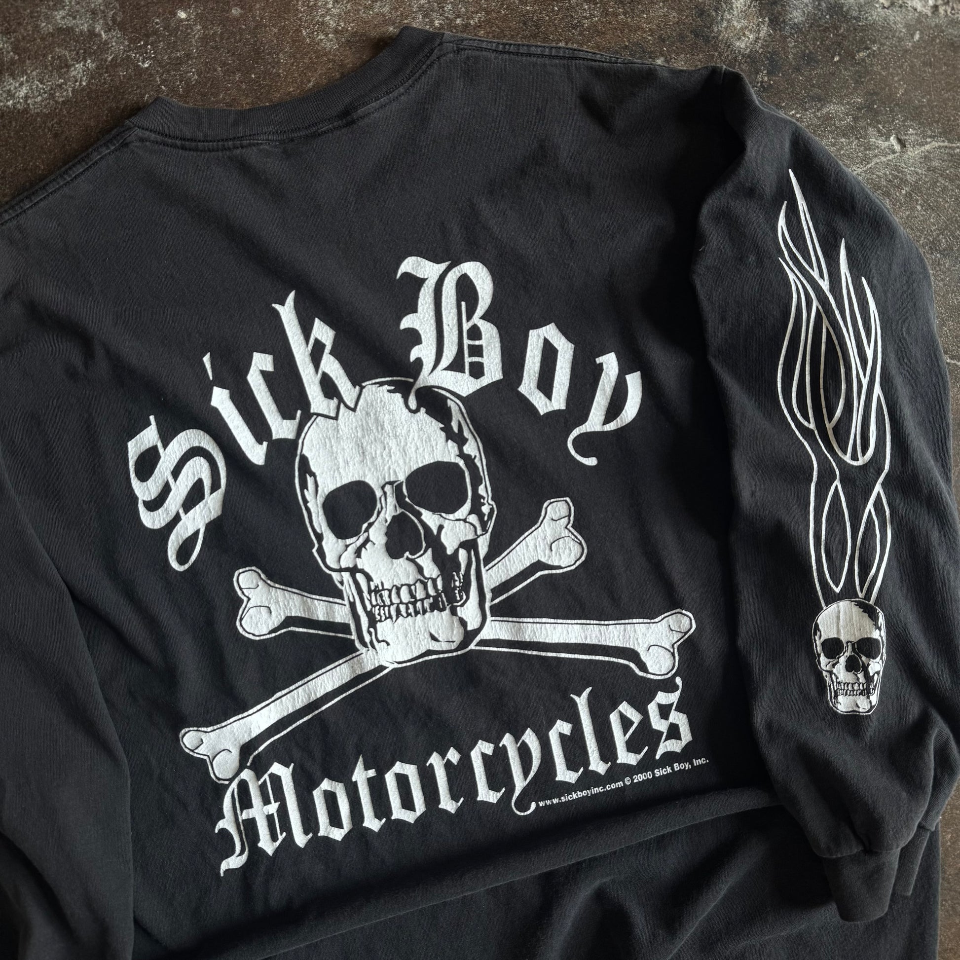 Y2K Sick Boy Motorcycles Skull Longsleeve (XL)