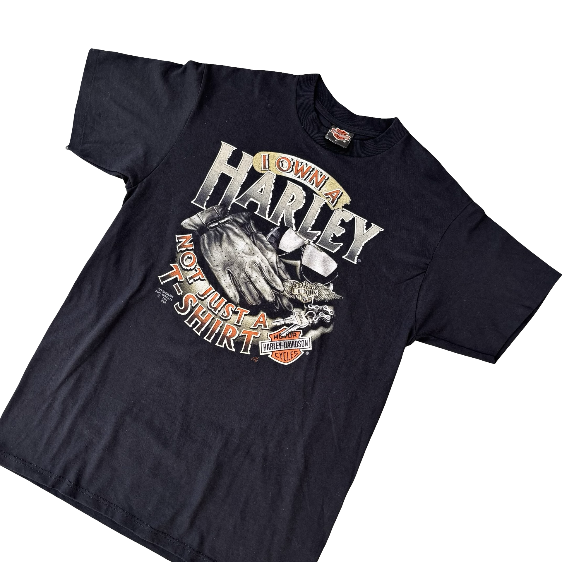 90’s Harley “Not just a shirt” 3D Emblem Tee Size L