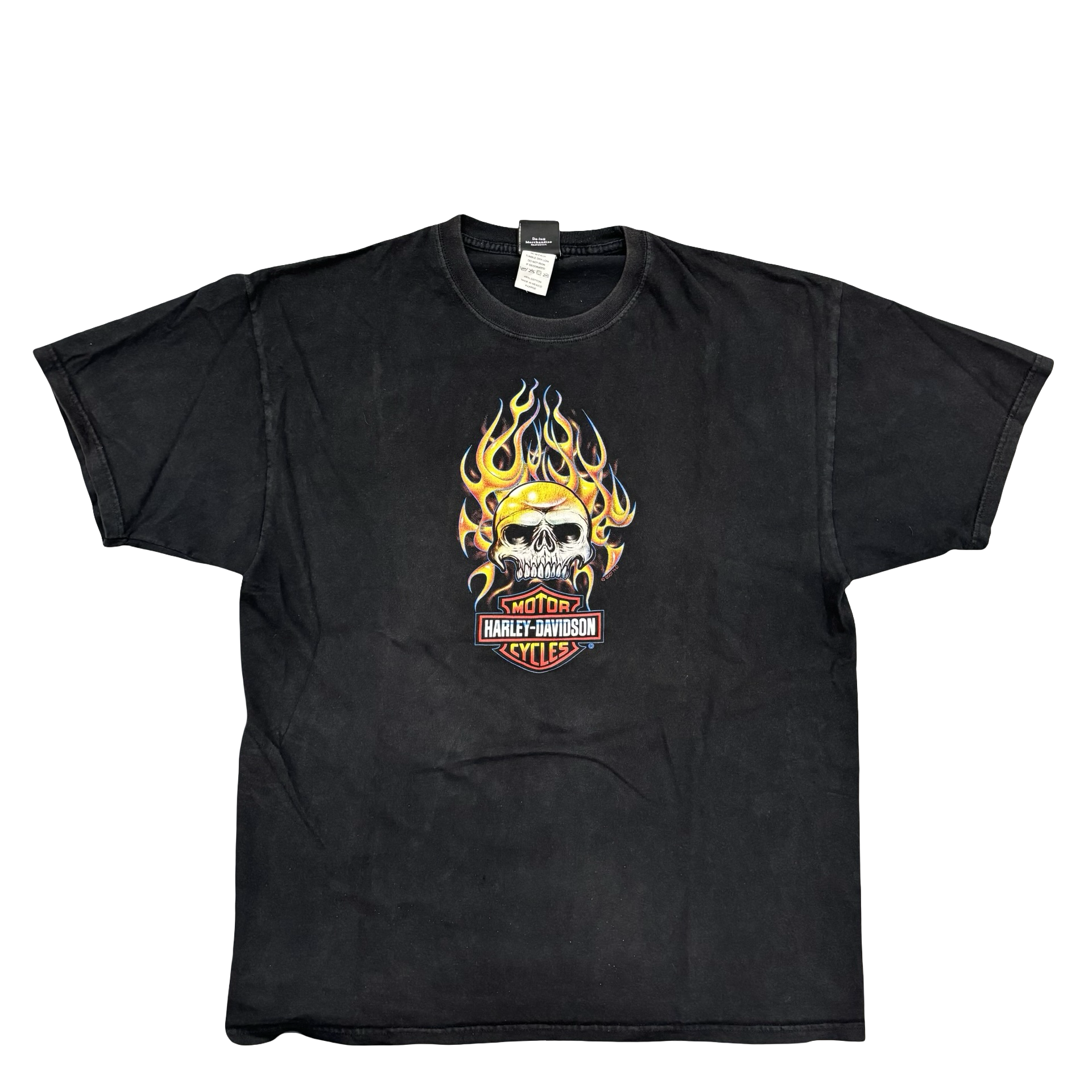 Y2K Harley Flaming Skull Japan Tee Size XL