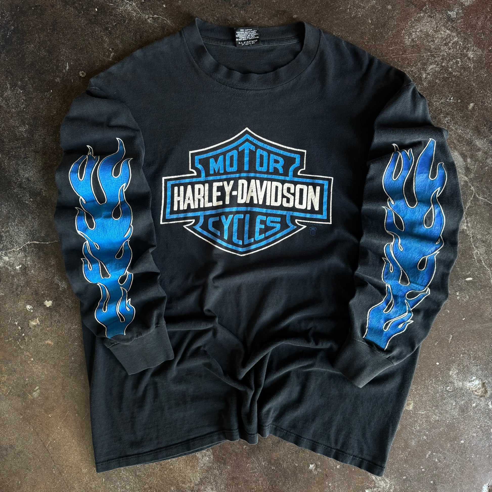90’s Harley Blue Flame Emblem Longsleeve (XXL)
