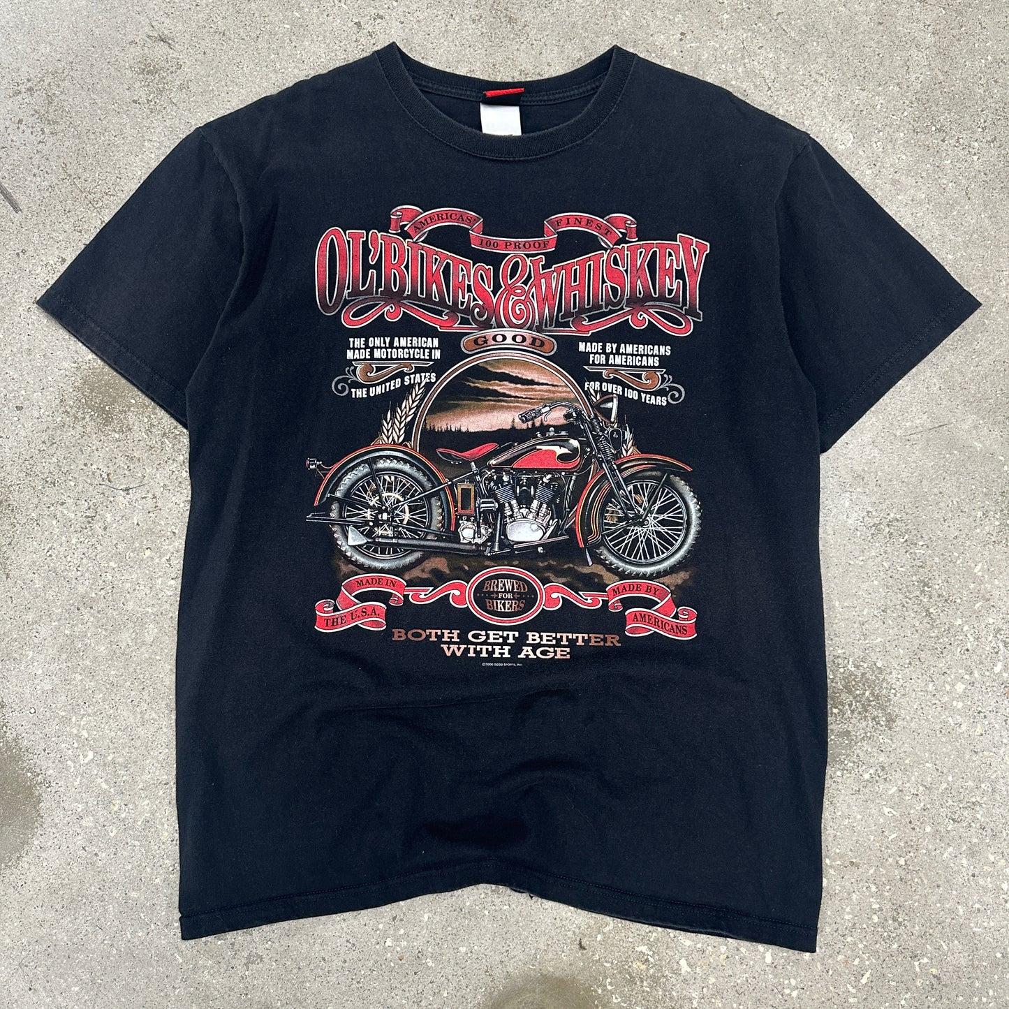 Bikes & Whiskey Flame Eagle Biker Tee