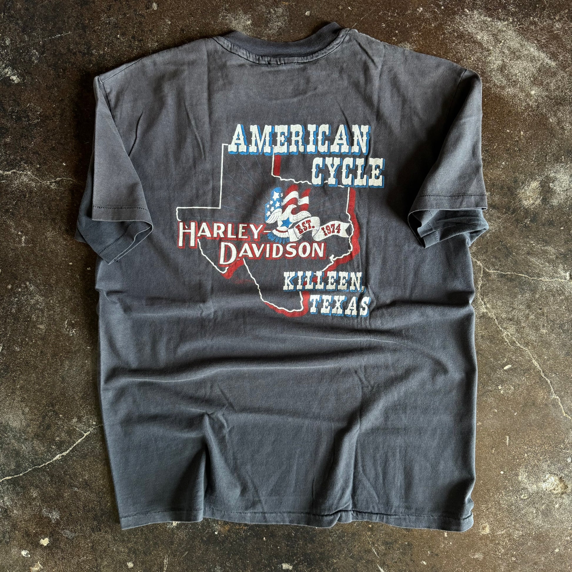 80’s Harley Davidson “Never Steal In Texas” Faded Tee (XL)