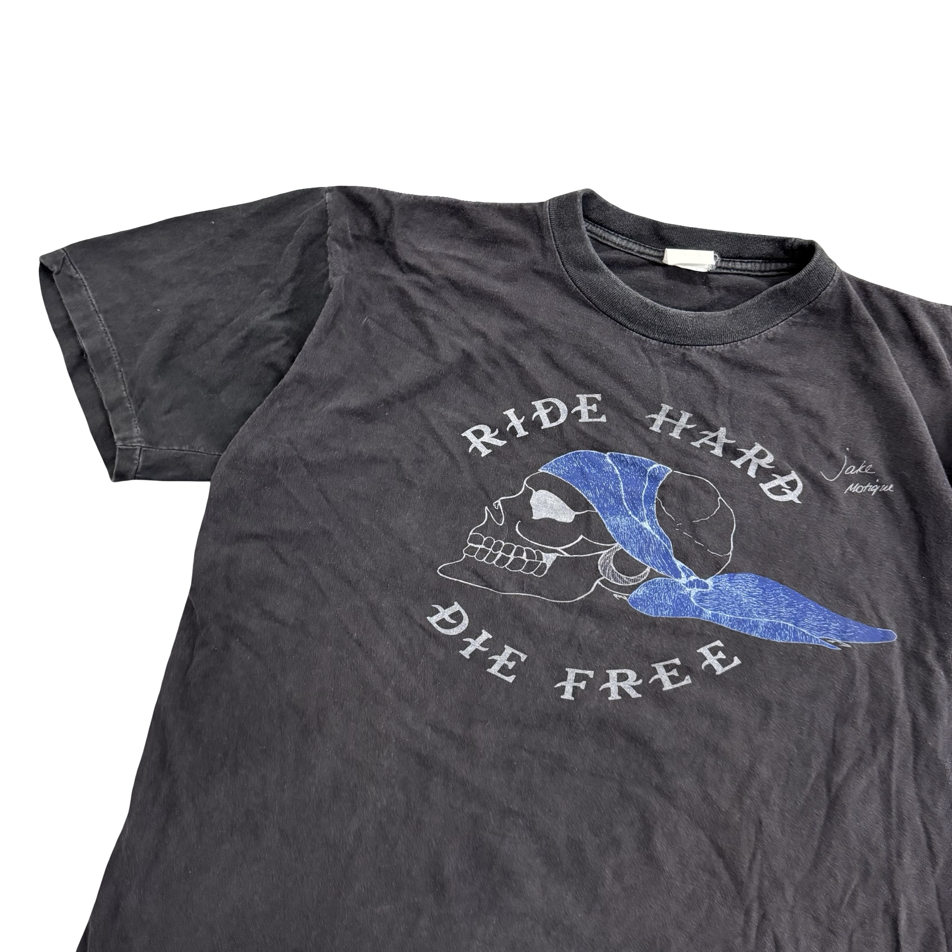 80’s Ride Hard Die Free Harley Bandana Skull Tee Size XL
