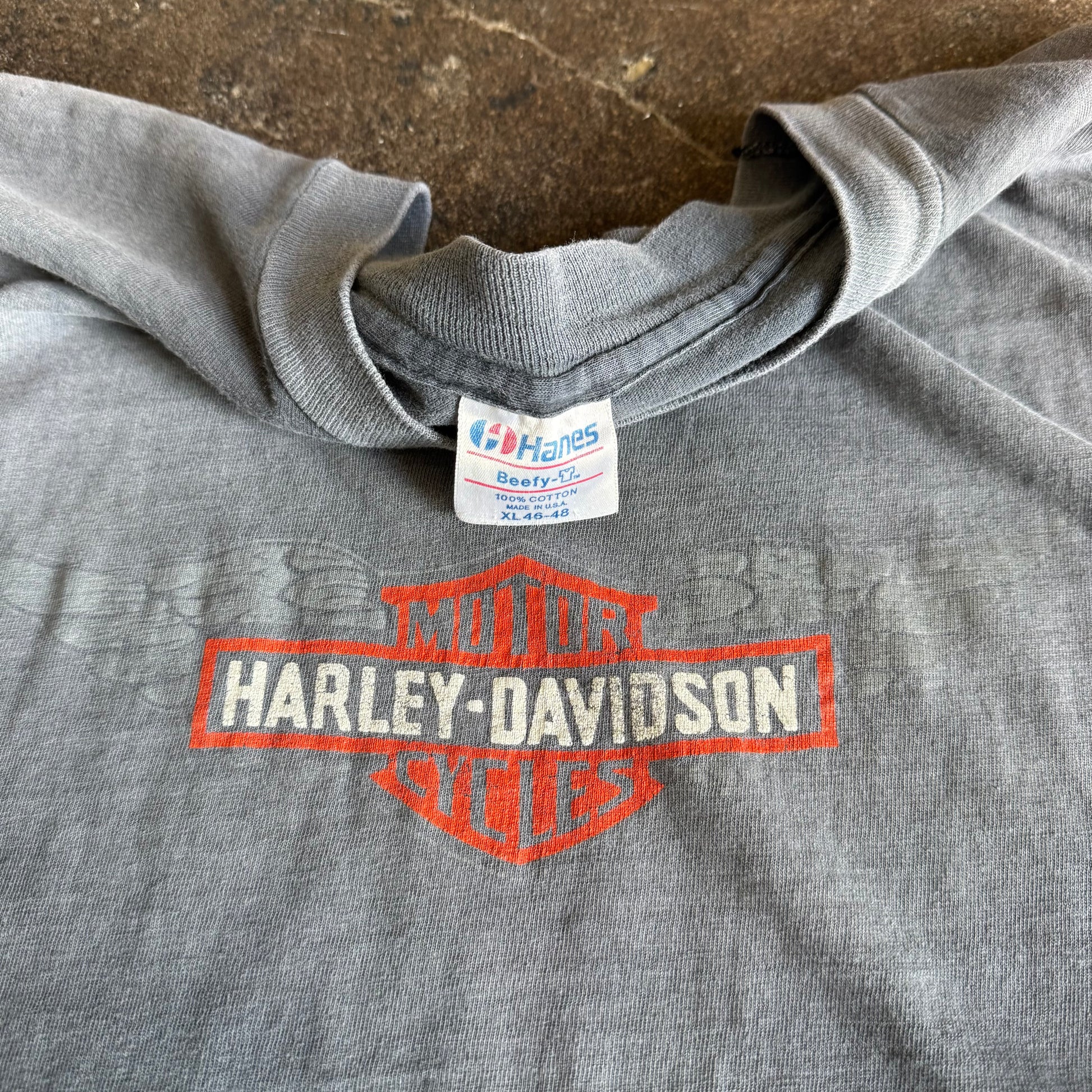 80’s Harley Wing Emblem Sun Faded Tee (XL)