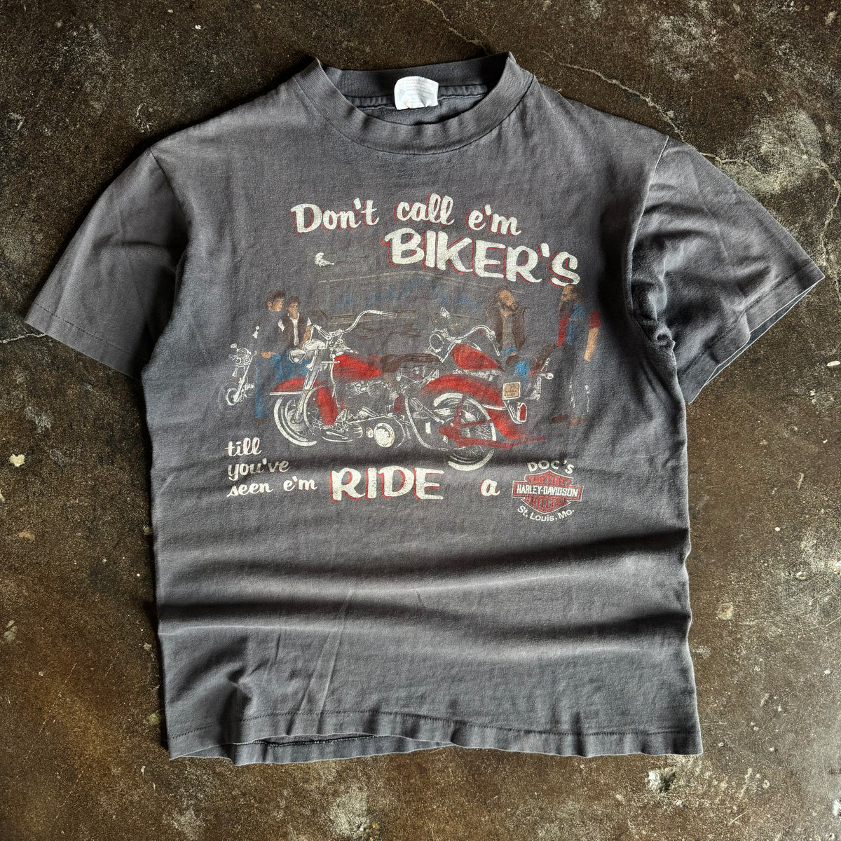80’s Harley Don’t Call ’Em Bikers Faded Tee (M)