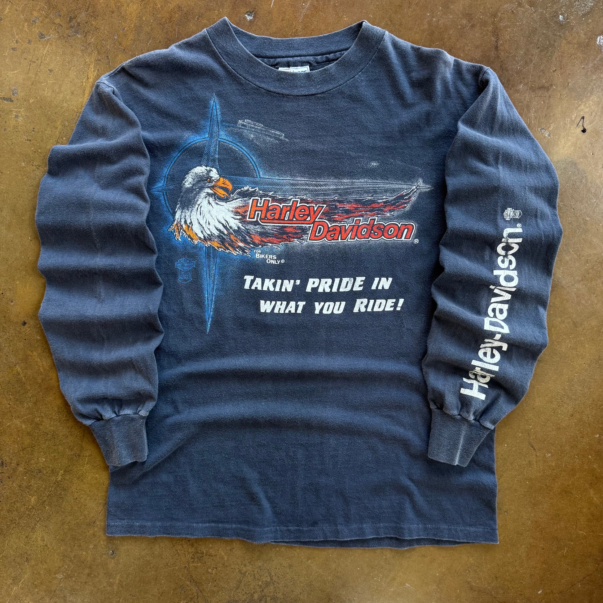 80’s Harley “Takin’ Pride” Faded Longsleeve Tee (L)