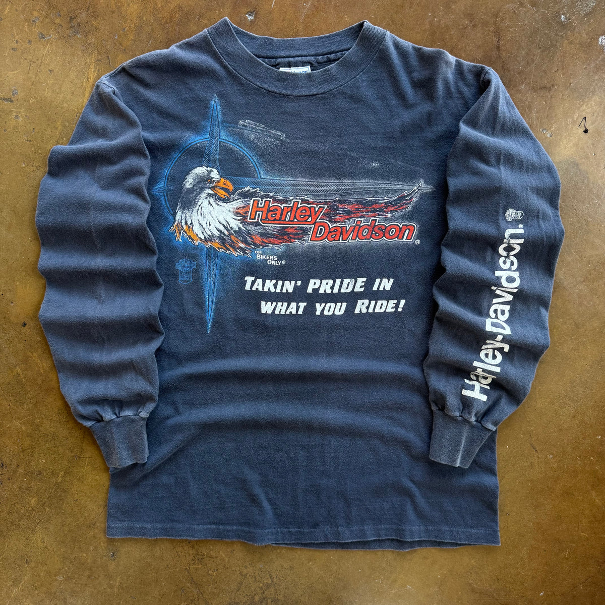 80’s Harley “Takin’ Pride” Faded Longsleeve Tee (L)