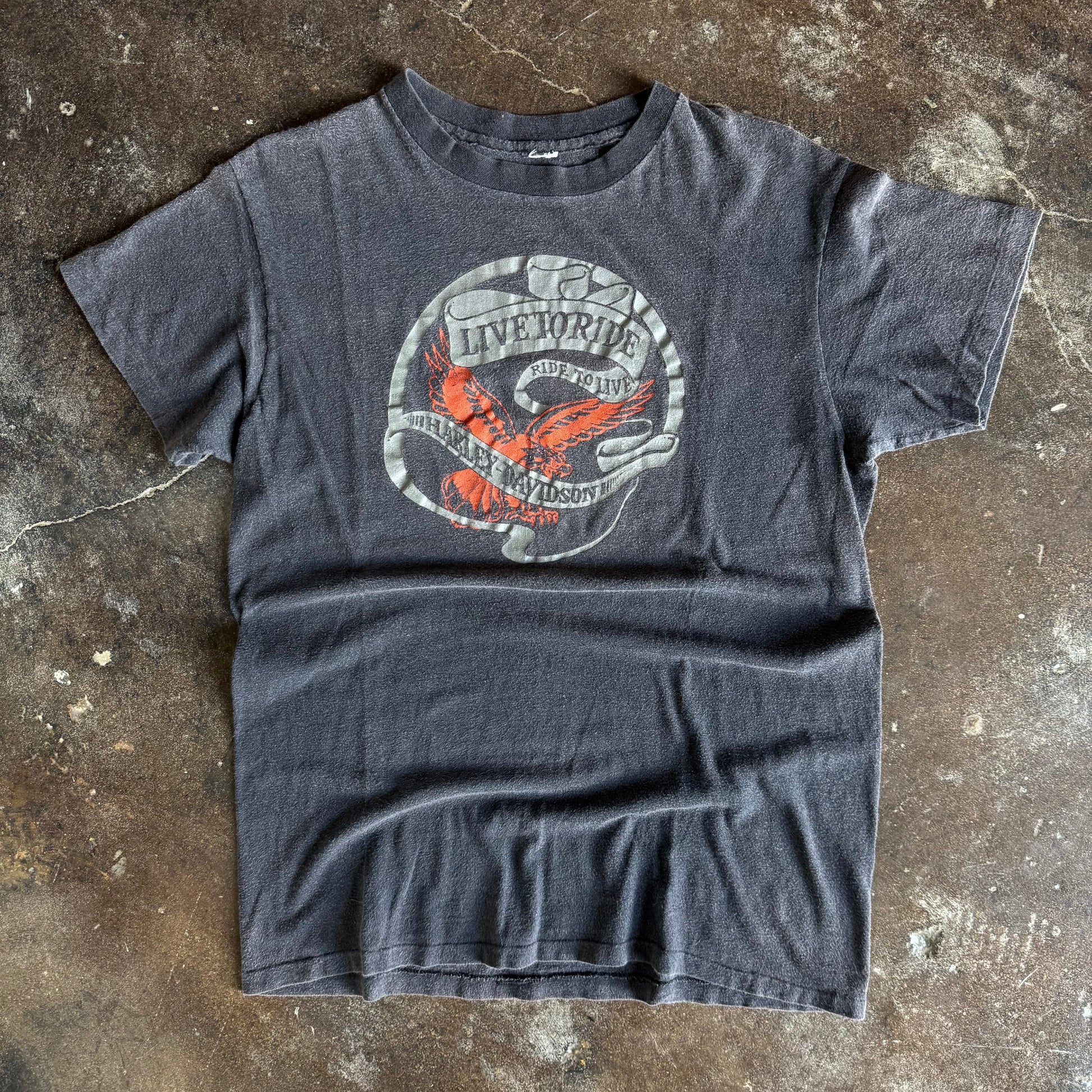 70’s Harley Live To Ride Eagle Illinois Tee (L)