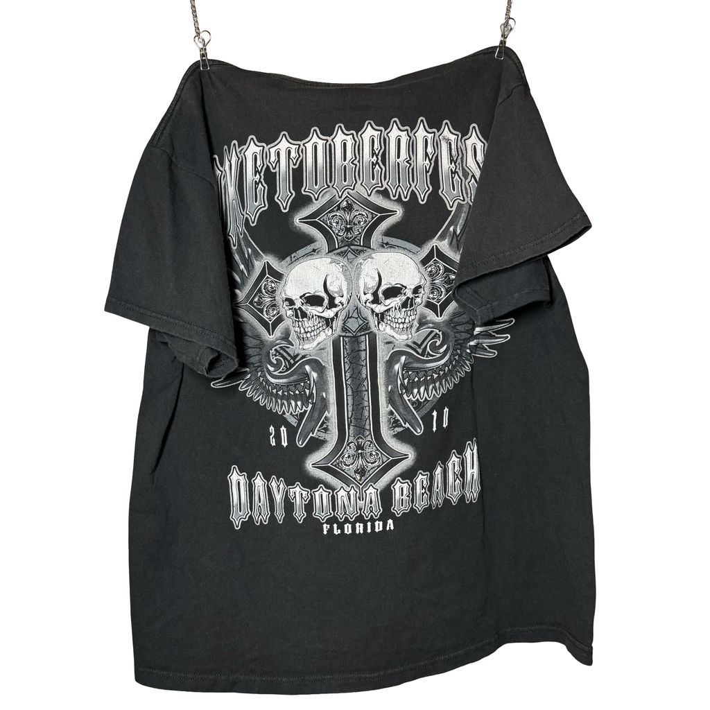 Y2K Biketoberfest Chrome Hearts Affliction Style Tee Size L