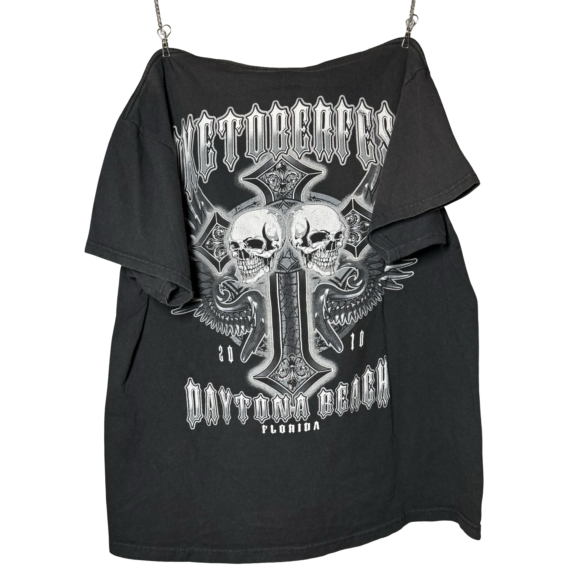 Y2K Biketoberfest Chrome Hearts Affliction Style Tee Size L