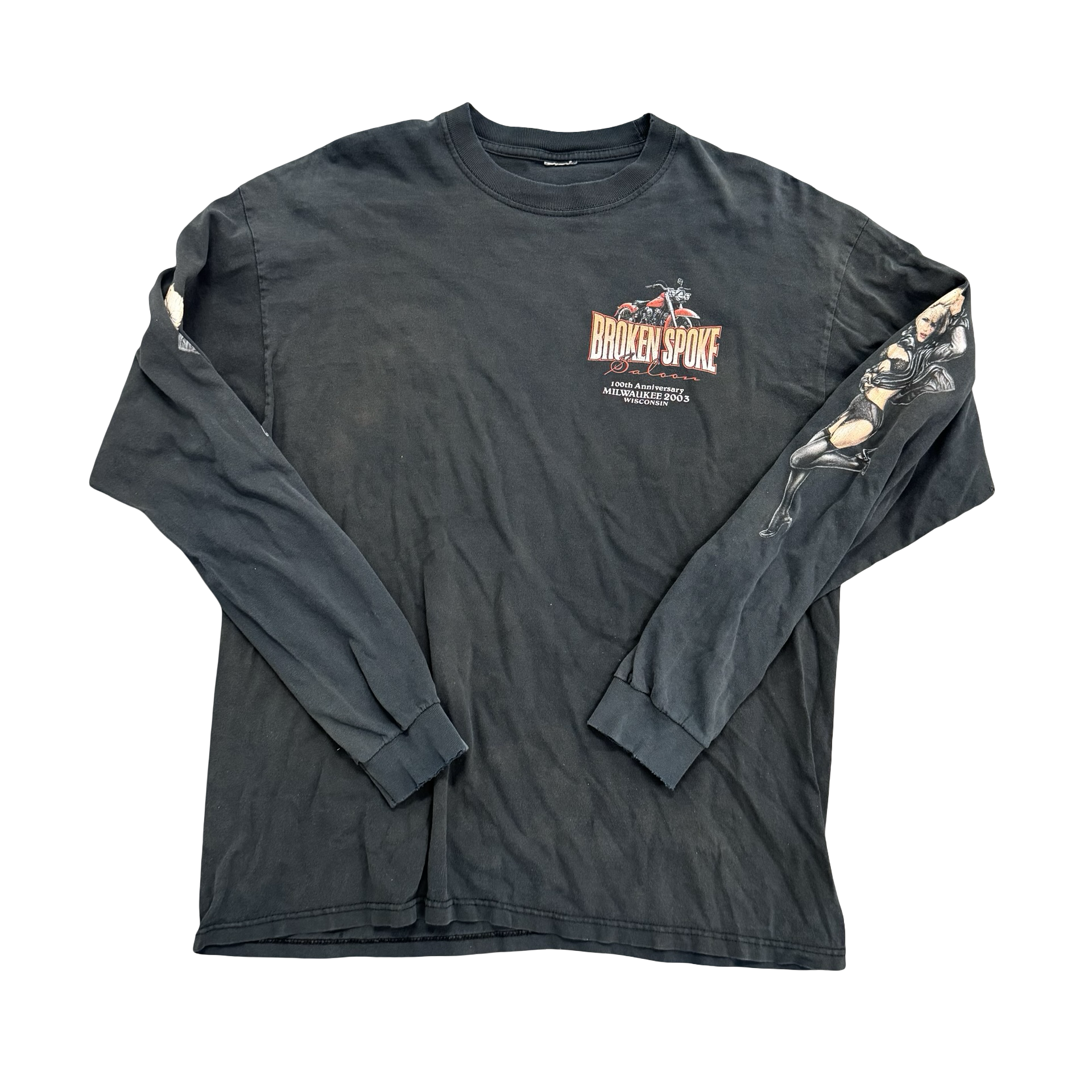Y2K Broken Spoke Biker MILF Longsleeve Tee Size XL