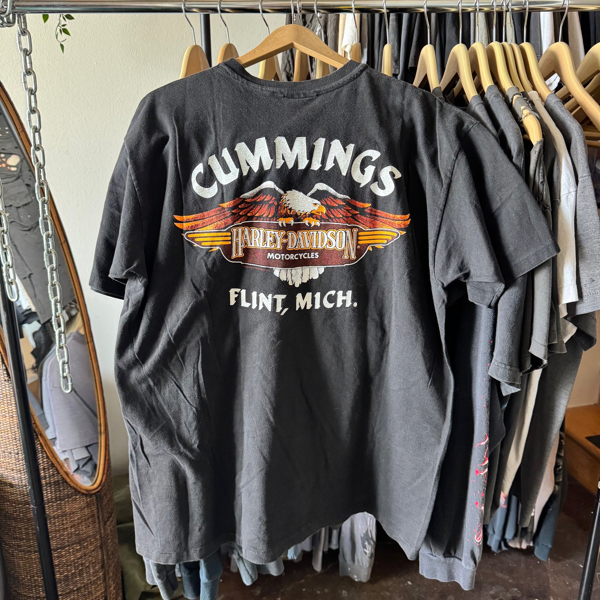 80’s Harley Flame Ball Flint Michigan Tee Size XXL