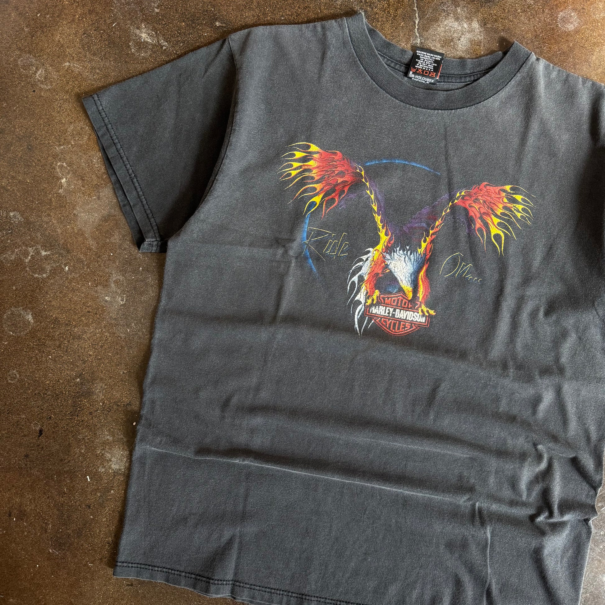 90’s Harley “Ride On” Flame Eagle Tee (L)