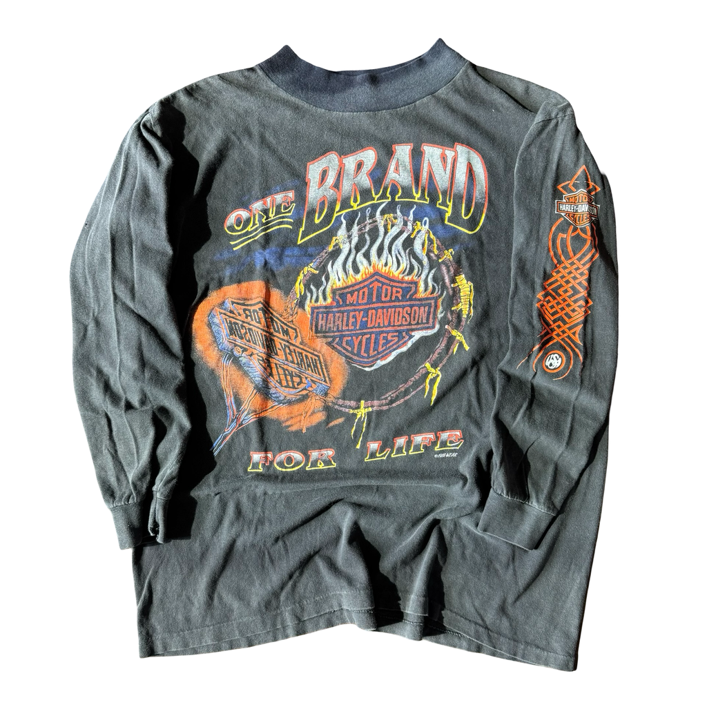 80’s Harley One Brand Flame Emblem Longsleeve Tee Size L