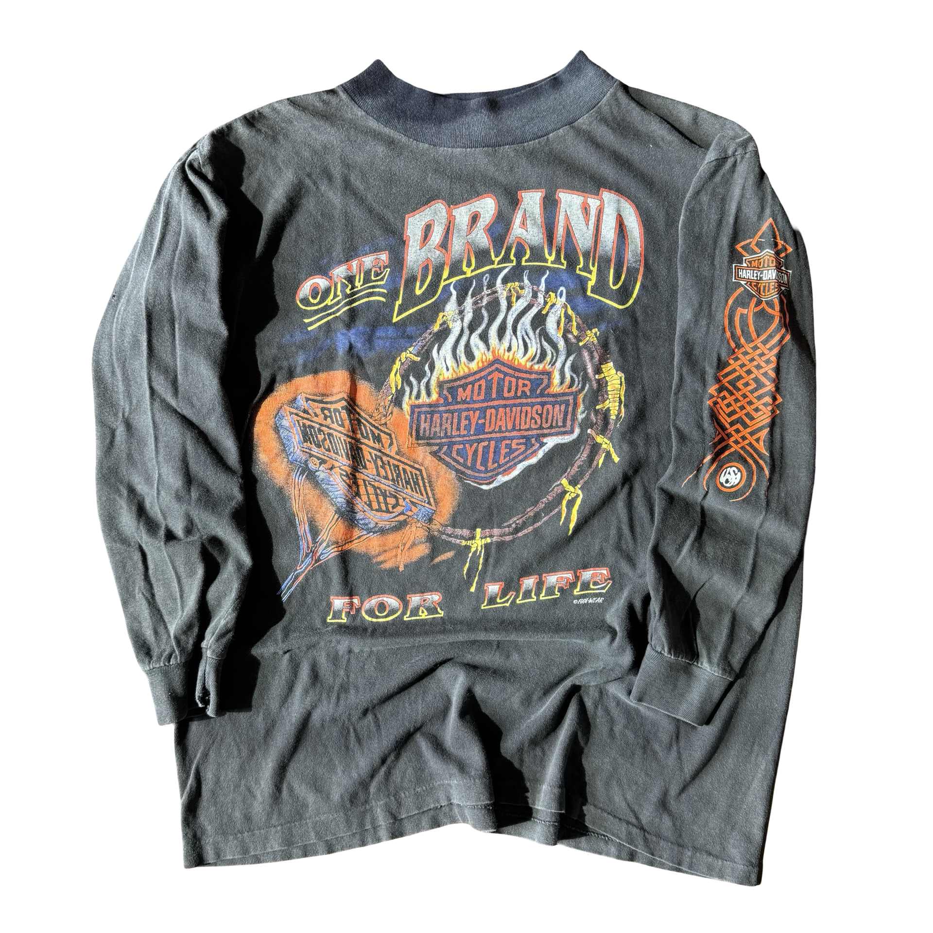 80’s Harley One Brand Flame Emblem Longsleeve Tee Size L
