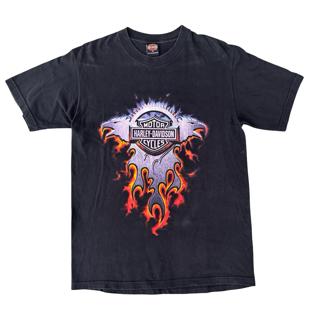 Y2K Harley Flaming Crest Palm Beach Dealer Tee Size M