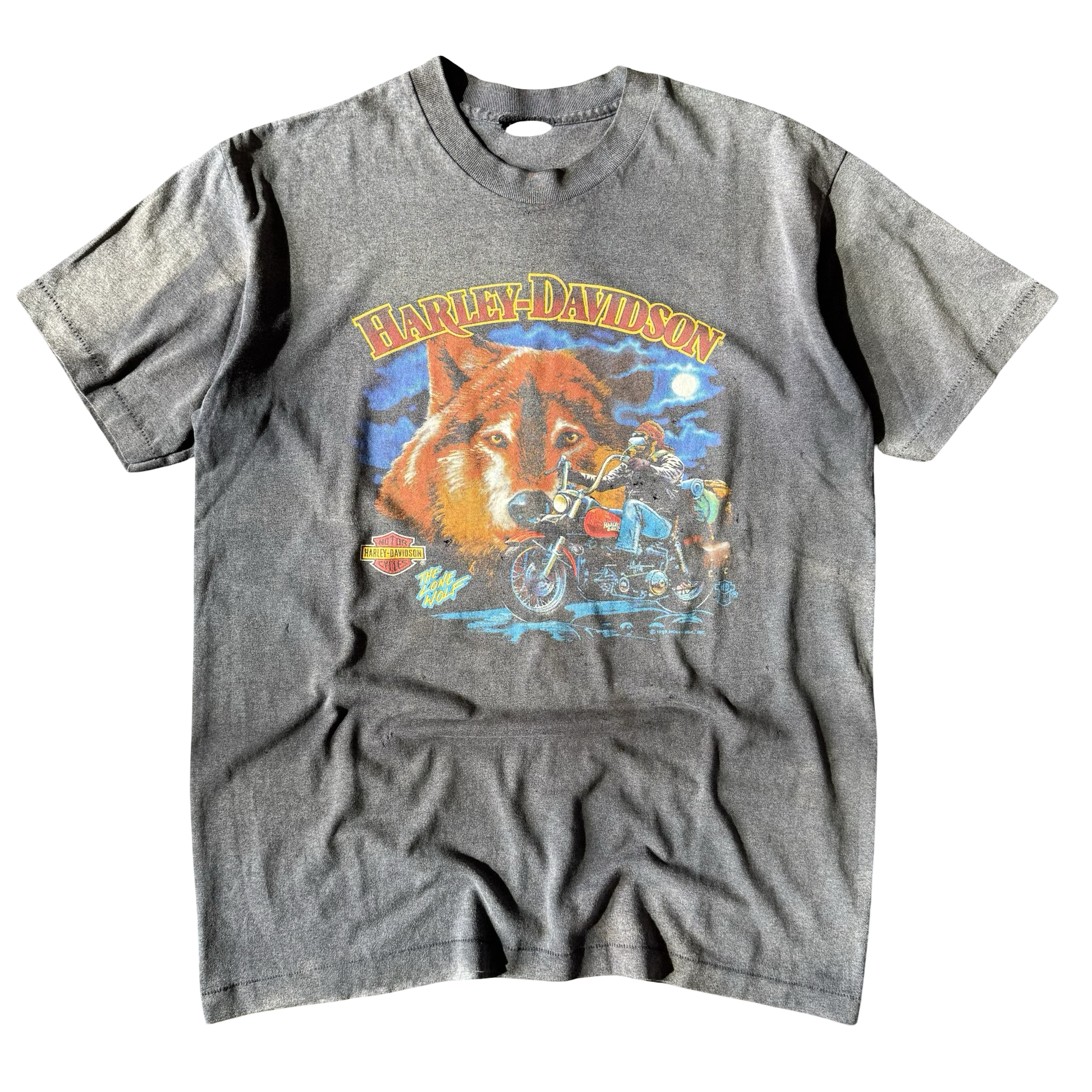 80’s Harley Sun Faded Wolf Tee Size L