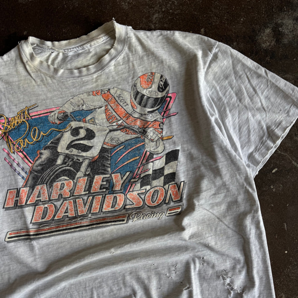 80’s Harley Davidson Distressed Racing Tee (XL)