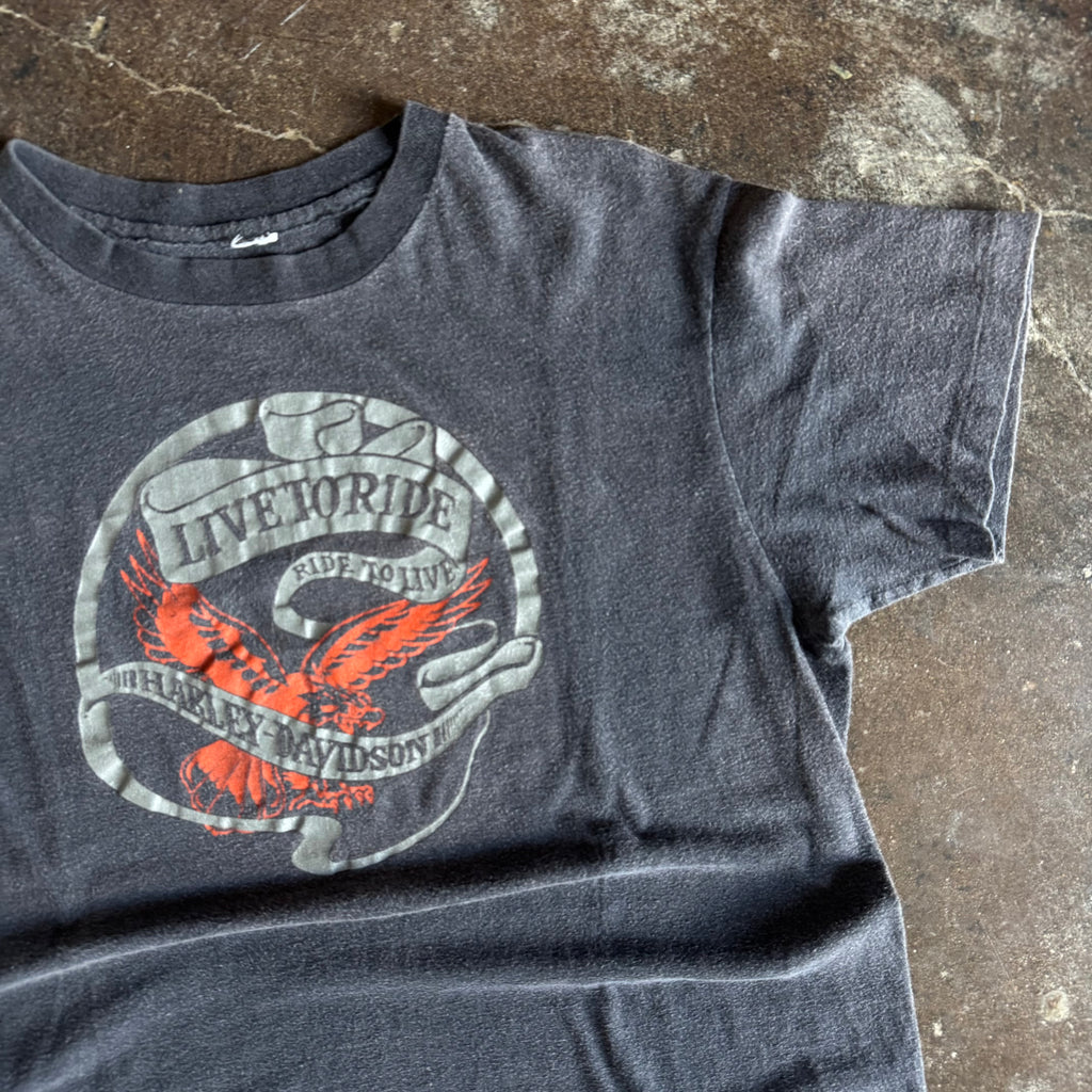 70’s Harley Live To Ride Eagle Illinois Tee (L)