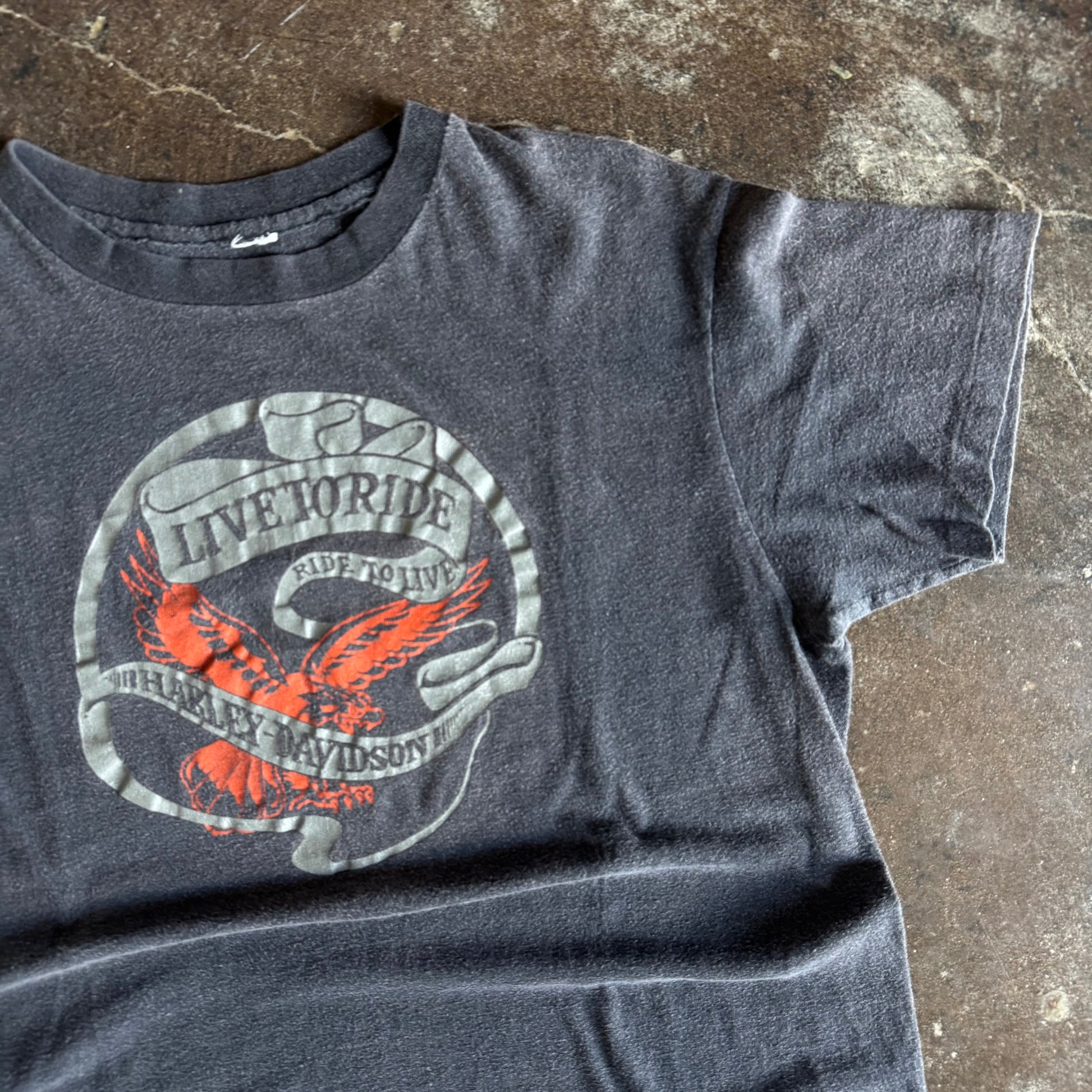 70’s Harley Live To Ride Eagle Illinois Tee (L)