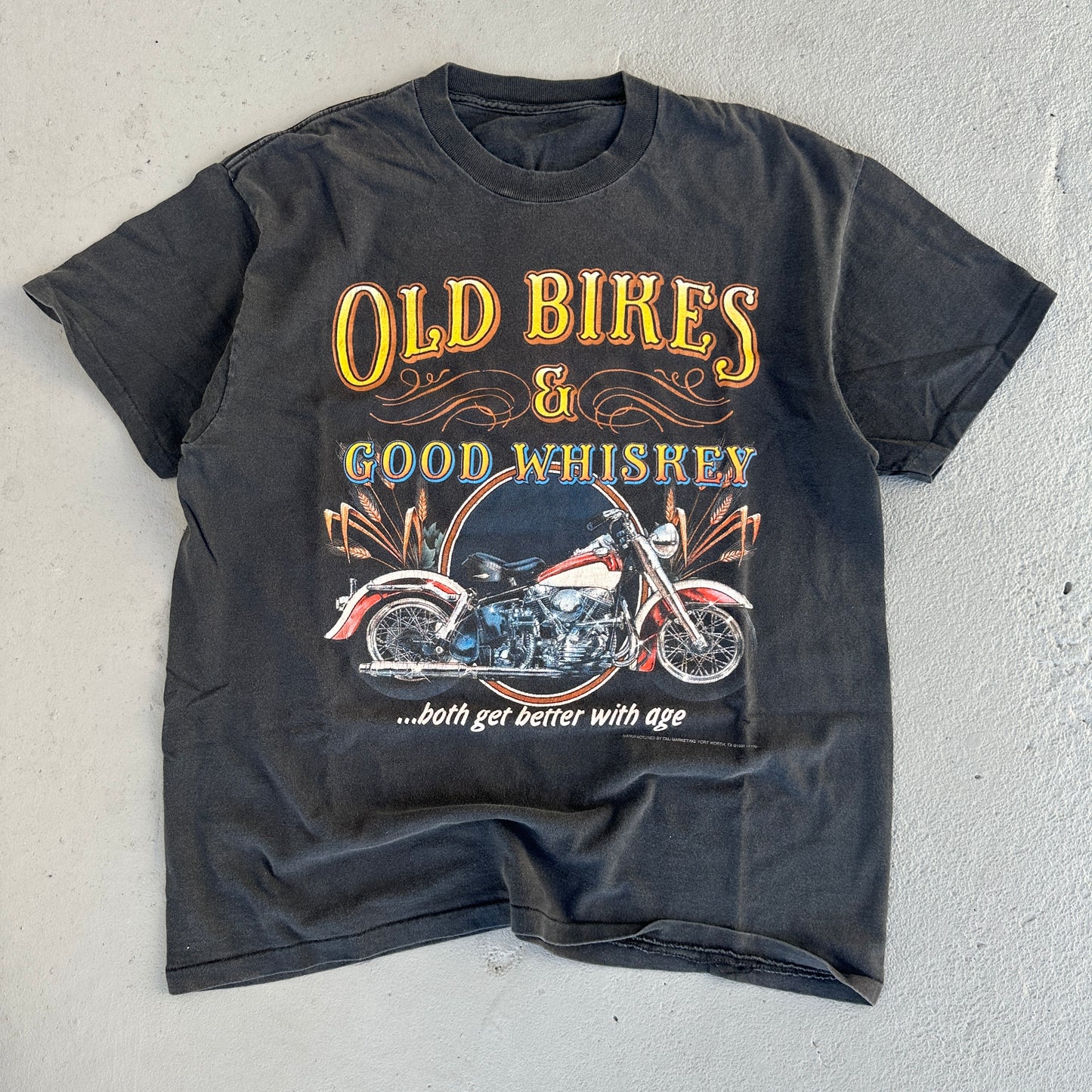 90s Old Bikes & Good Whiskey Tee (Minimal-Wear)