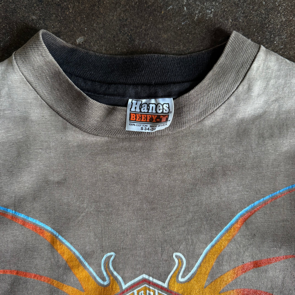 80’s Harley Bat Skull Denver CO Sun Faded Tee (S)
