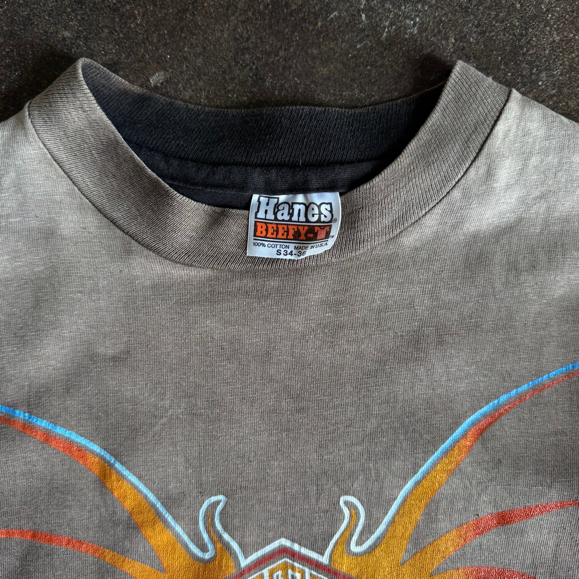 80’s Harley Bat Skull Denver CO Sun Faded Tee (S)