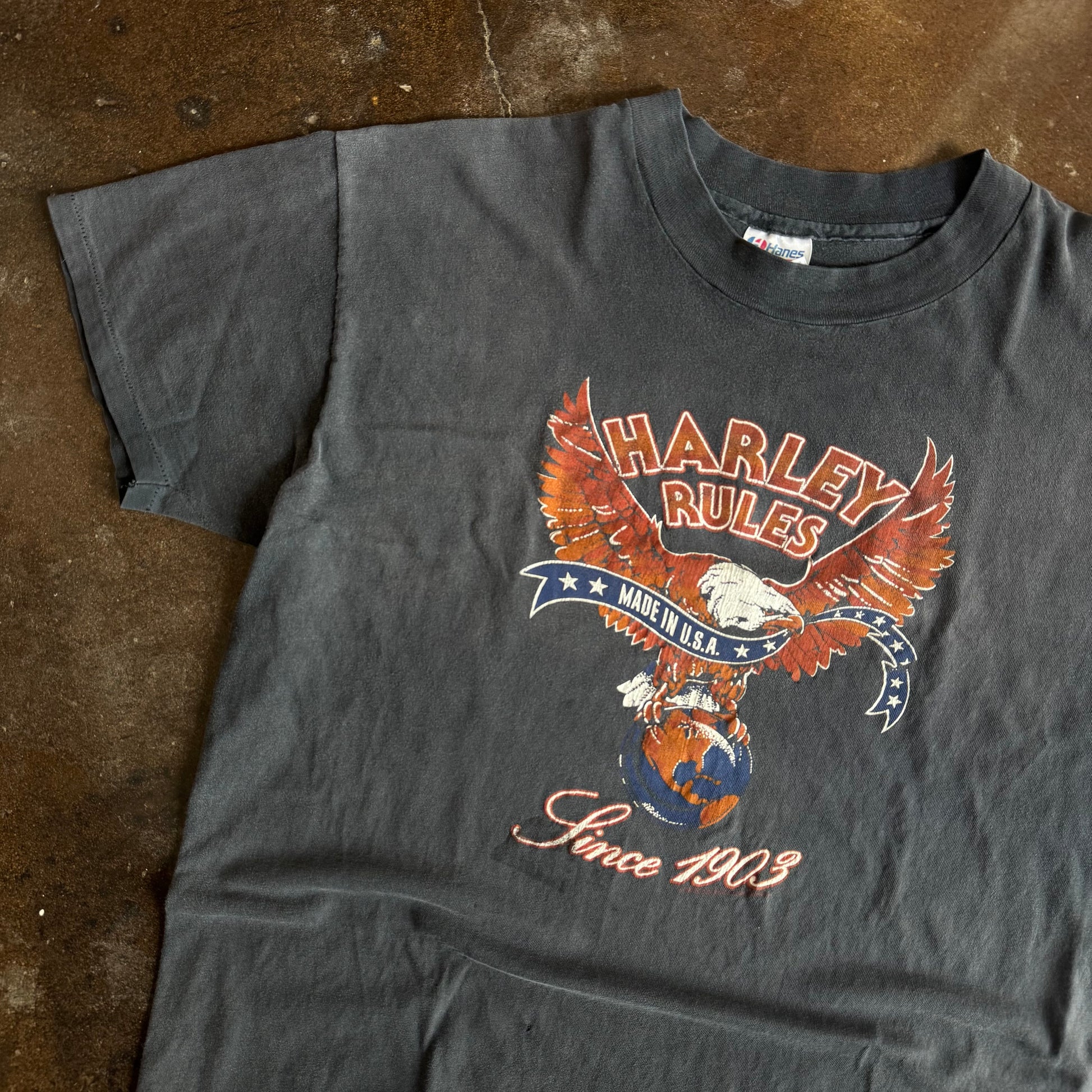 80’s Harley Rules Establish Eagle Sun Faded Tee (XL)