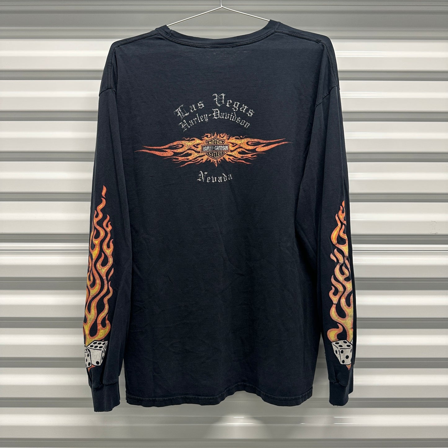 Harley Flaming Dice Longsleeve Shirt Vegas Size L
