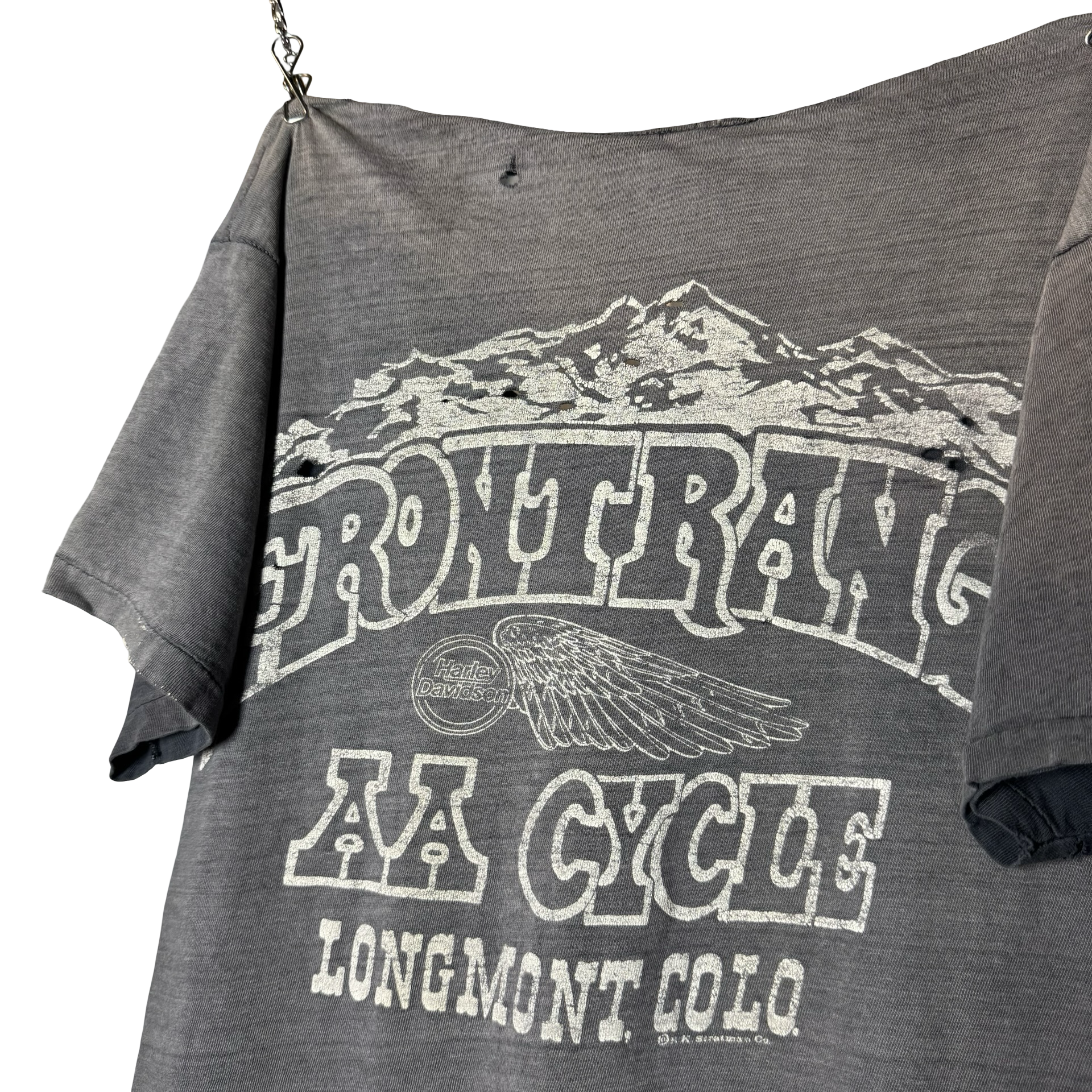 80’s Harley Bat Skull Sun Faded Distressed Tee Size M/L