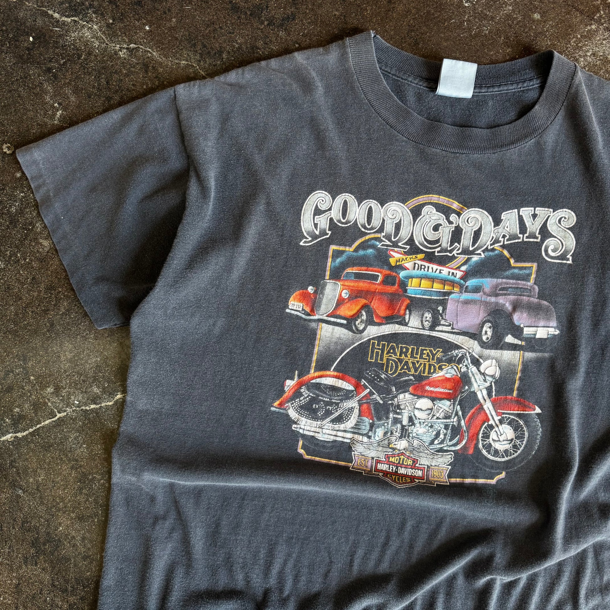 90’s Harley 3D “Good Ol’ Days” Faded Tee (XL)