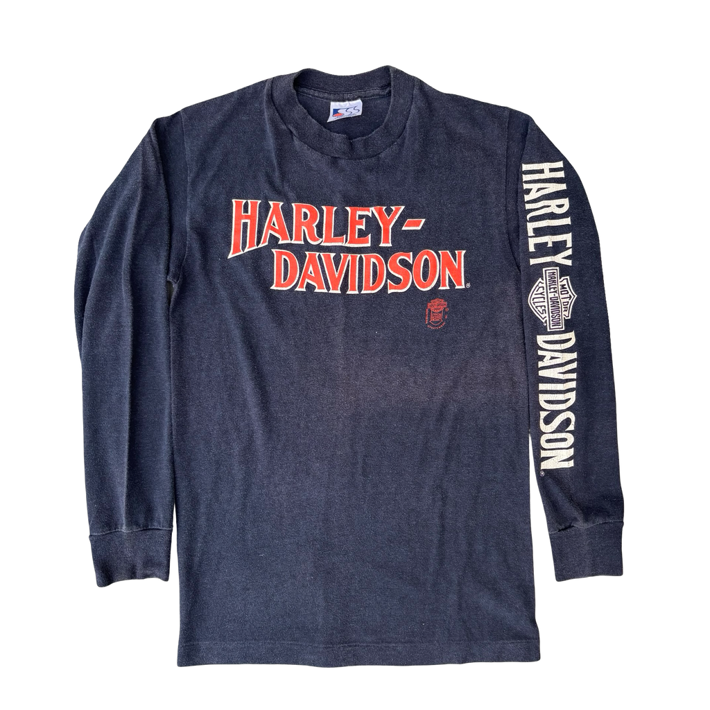80’s Harley Davidson Spellout Longsleeve Tee Size S