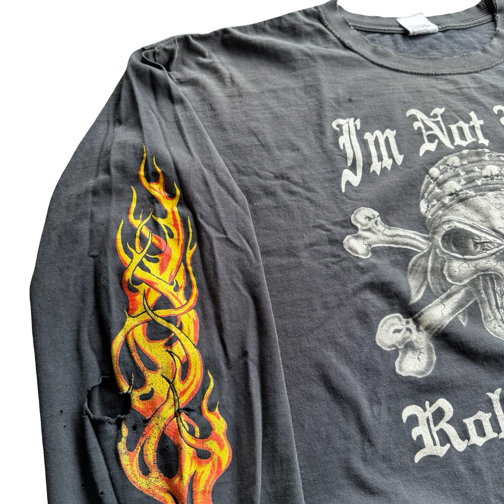 Y2K Flame Longsleeve “I’m not your role model” Tee Size XXL