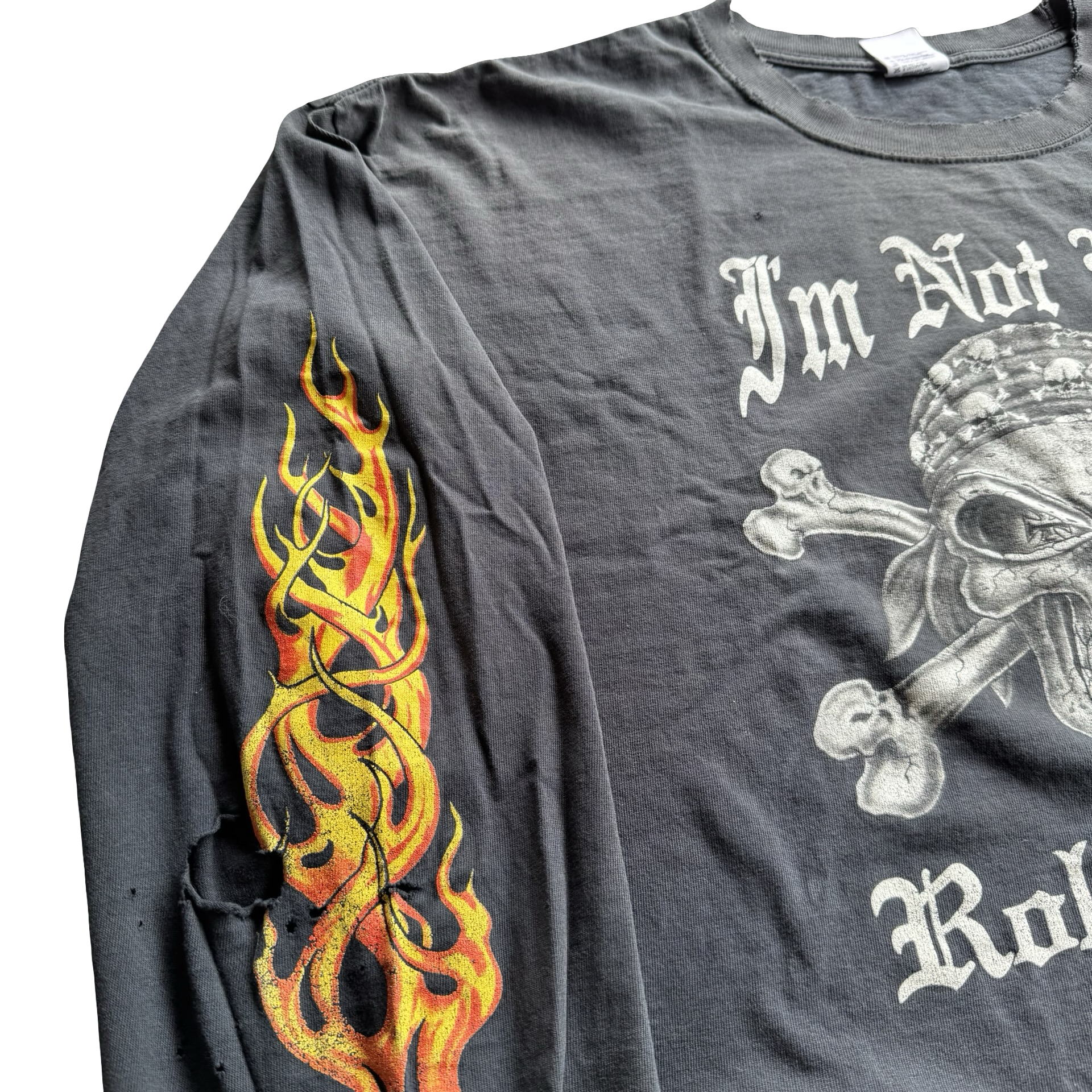 Y2K Flame Longsleeve “I’m not your role model” Tee Size XXL