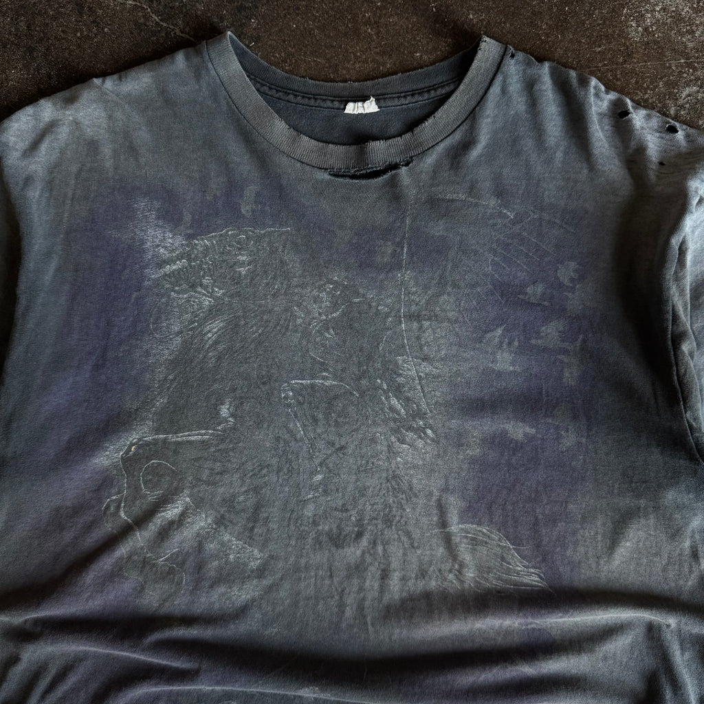 ‘00s Skull Knight Reaper Sun Faded Tee (L)