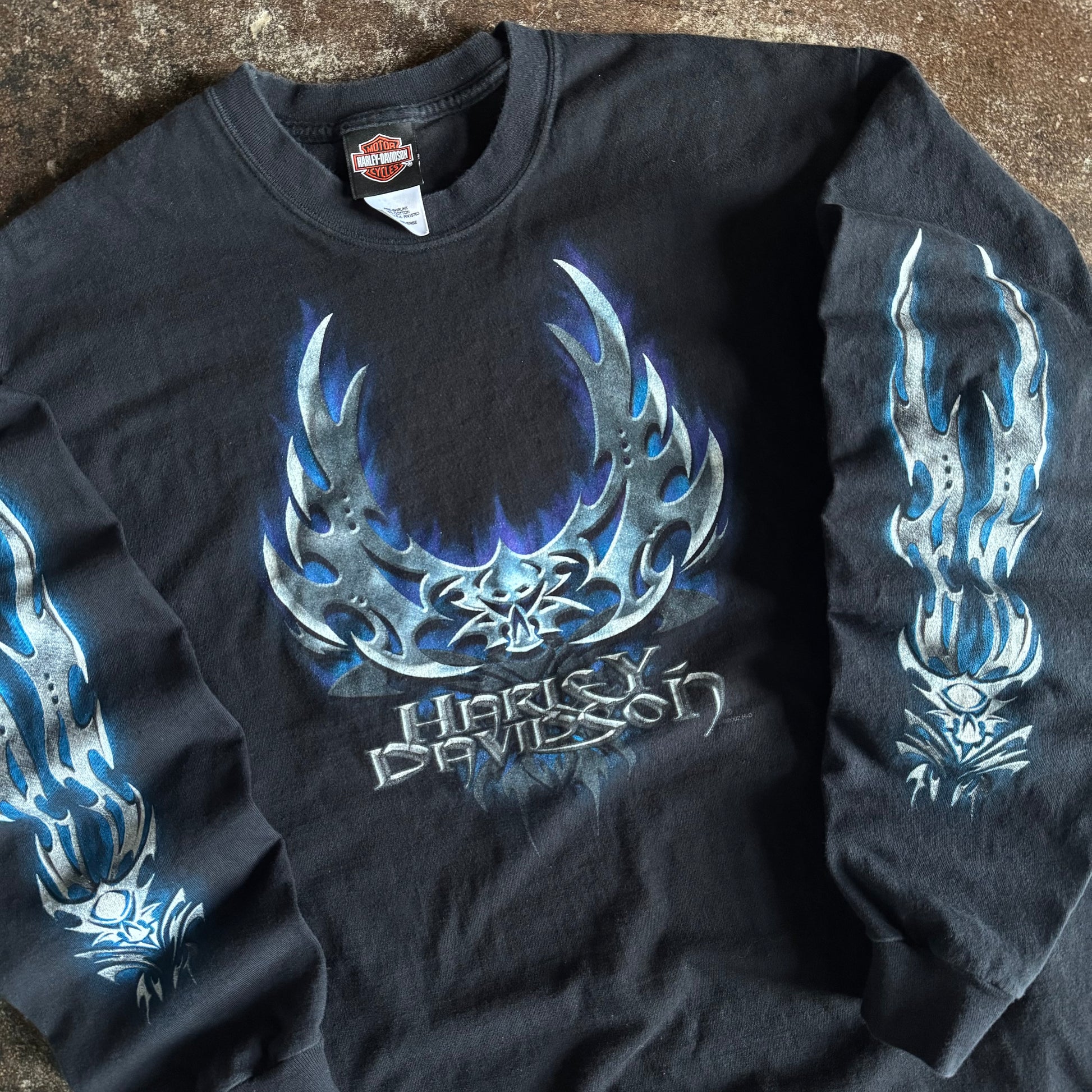 Y2K Harley Flaming Razors Daytona Longsleeve (L)