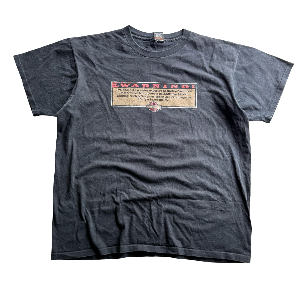 90’s Harley Warning Sign Word Tee Size XL