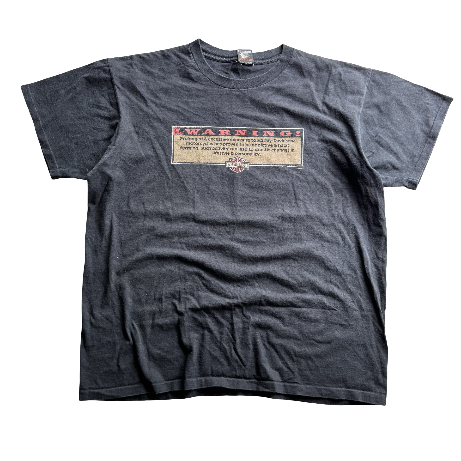 90’s Harley Warning Sign Word Tee Size XL