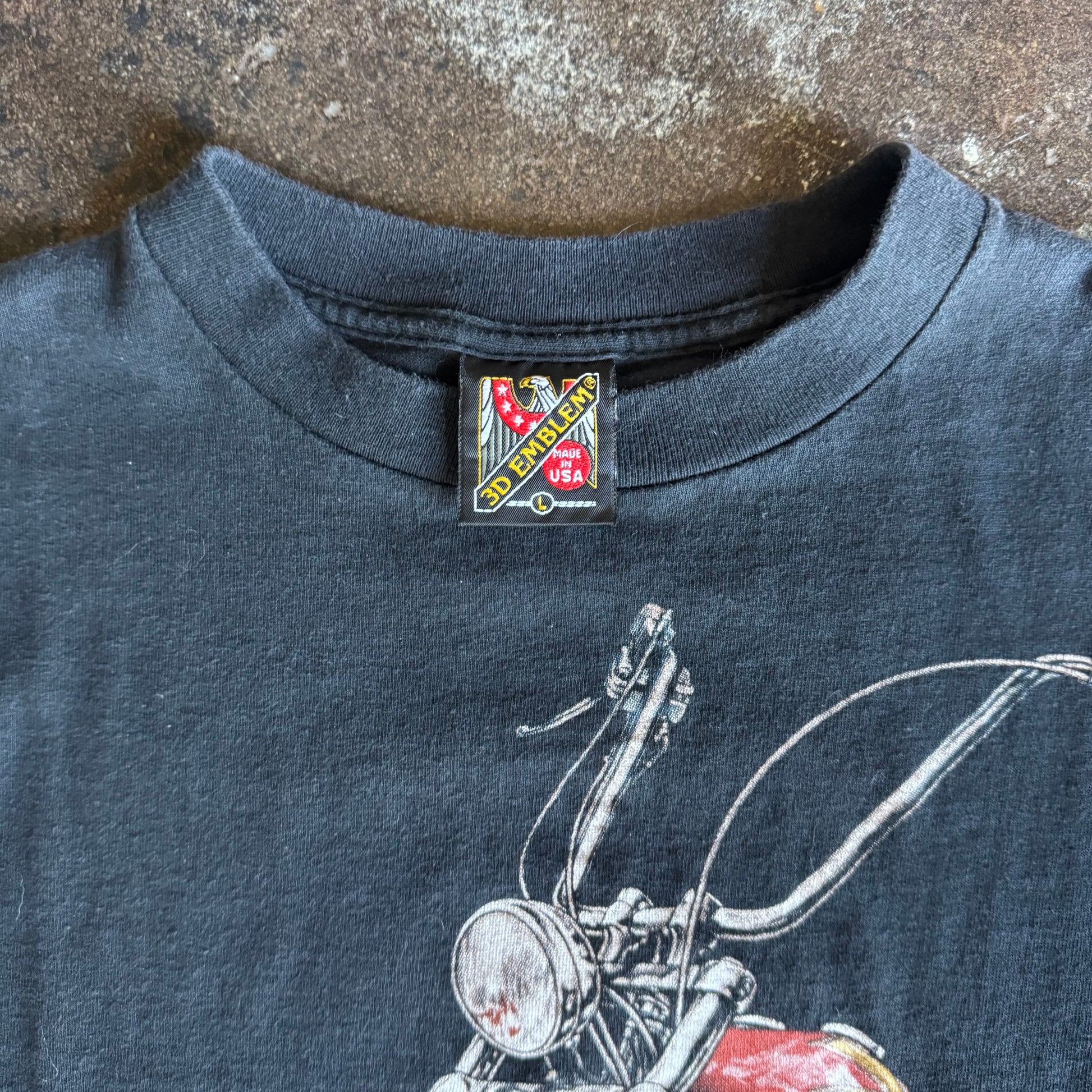 90’s Harley 3D Emblem “Ride The Gold Country” Tee (L)