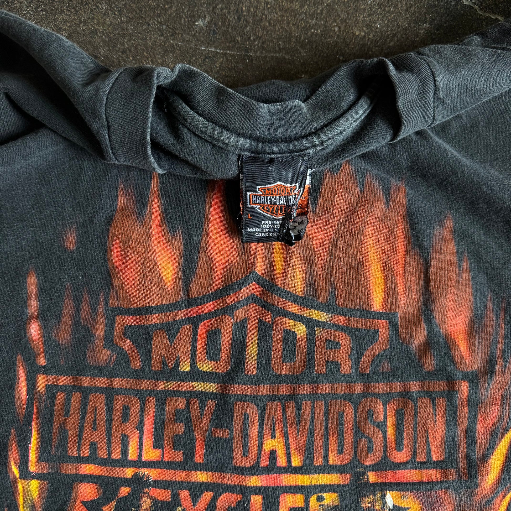Y2K Harley Flaming Emblem Nevada Tee (L)