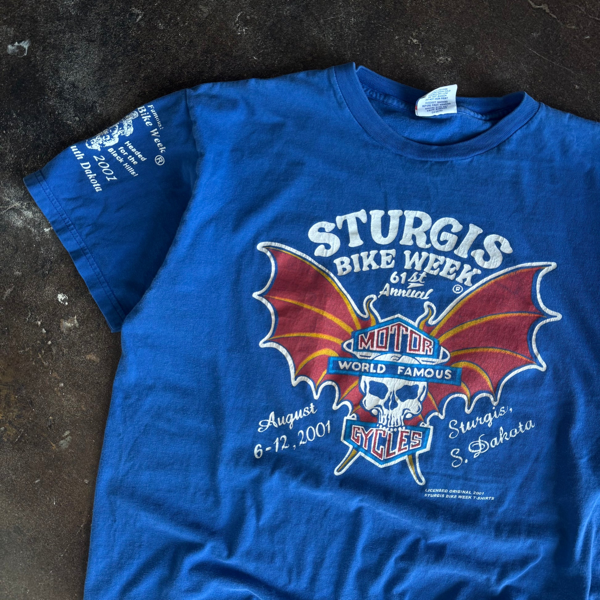 ‘01 Sturgis Bat Skull Biker Tee (XL)