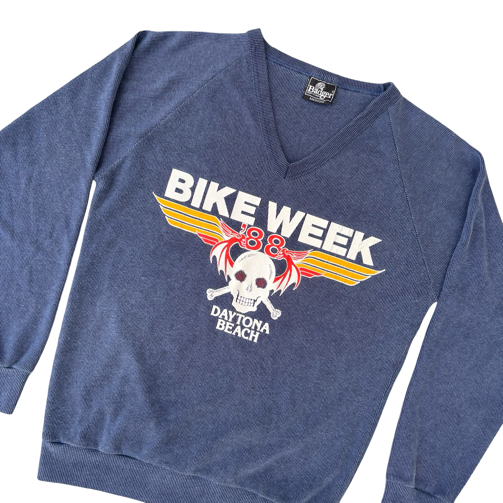 80’s Bike Week Bat Skull Longsleeve Tee Size M