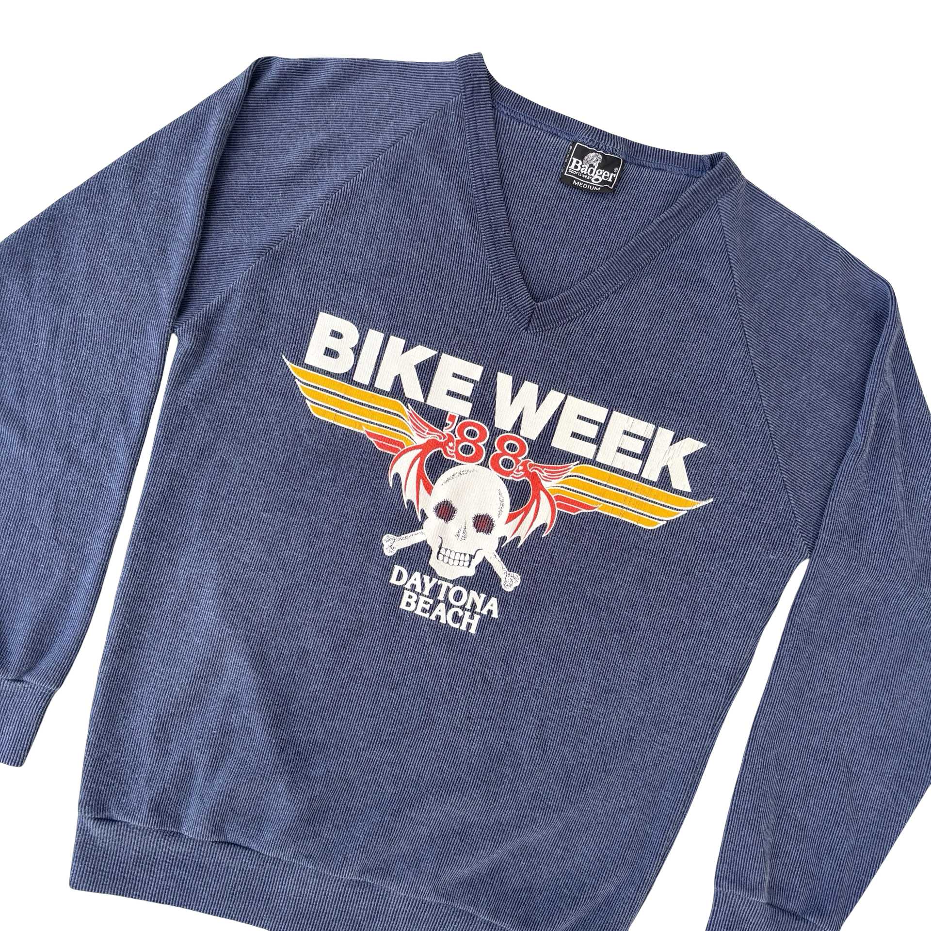 80’s Bike Week Bat Skull Longsleeve Tee Size M