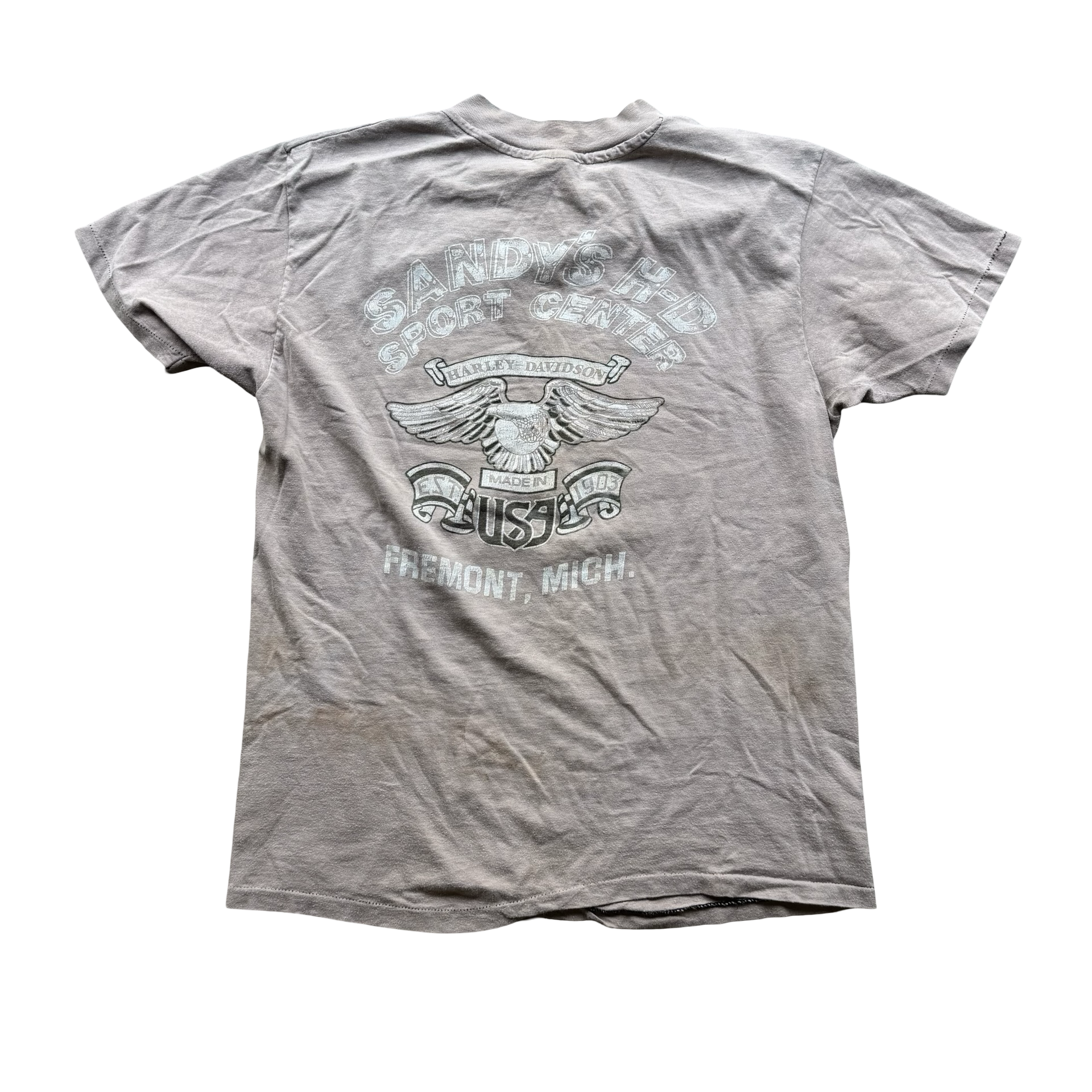 80’s Harley Hog Power USA Cream Tee Size L
