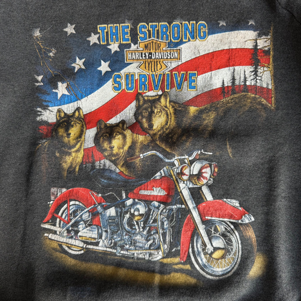 90’s Harley 3d Emblem Strong Survive NY Sweatshirt (XL)